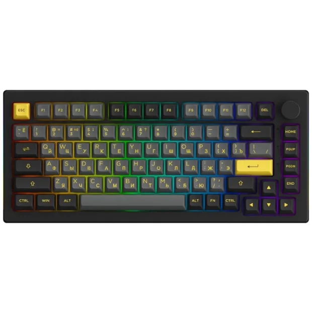 Клавиатура Akko 5075B Plus Black & Gold (Akko Cream Yellow V3)